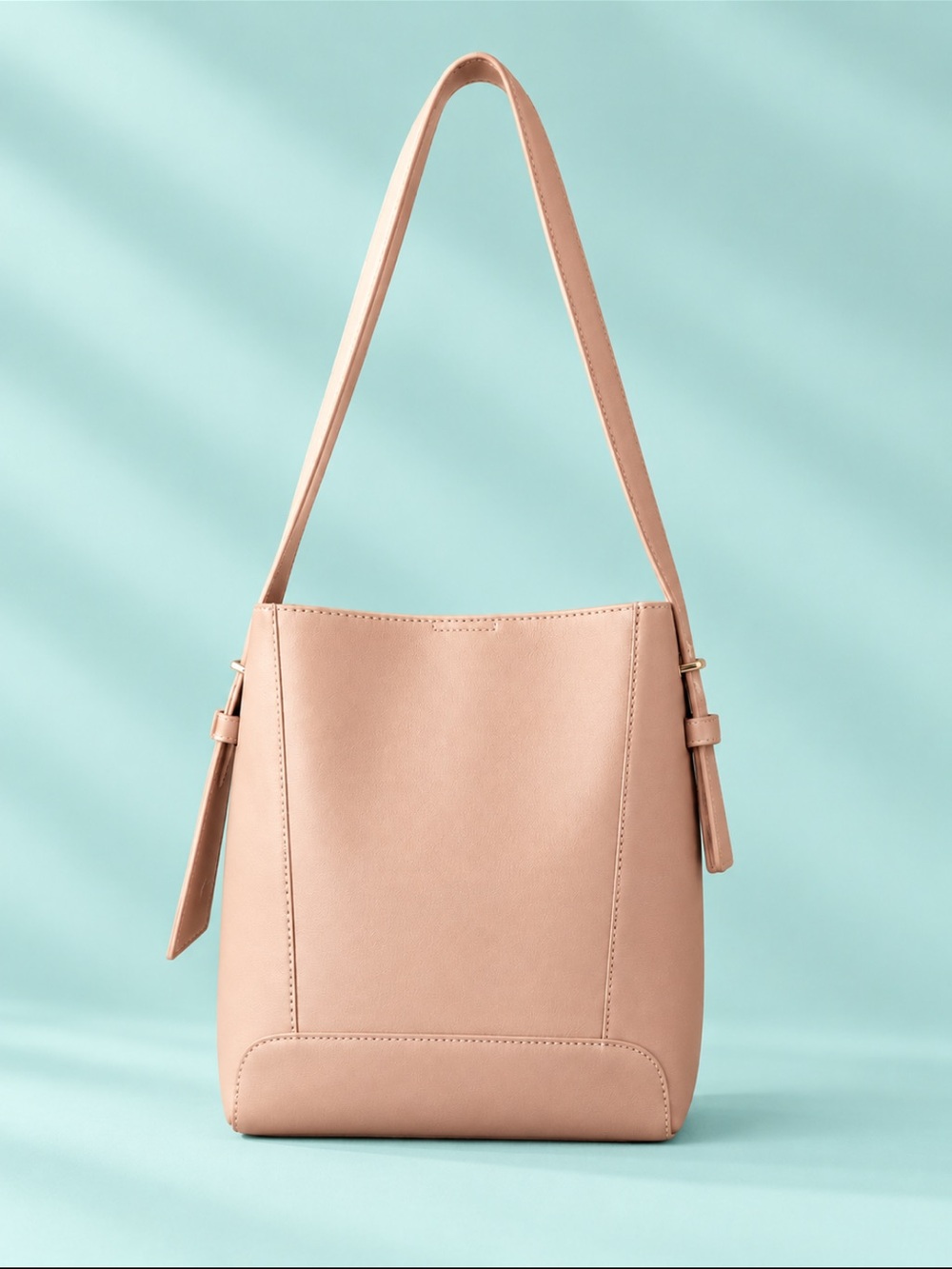 🆕 Cowhide Leather Shoulder Bag in Pale Pinky Beige with Gold hardware